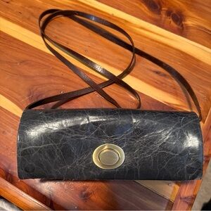 Rebel Designs Leather Studded Barrel Crossbody Bag